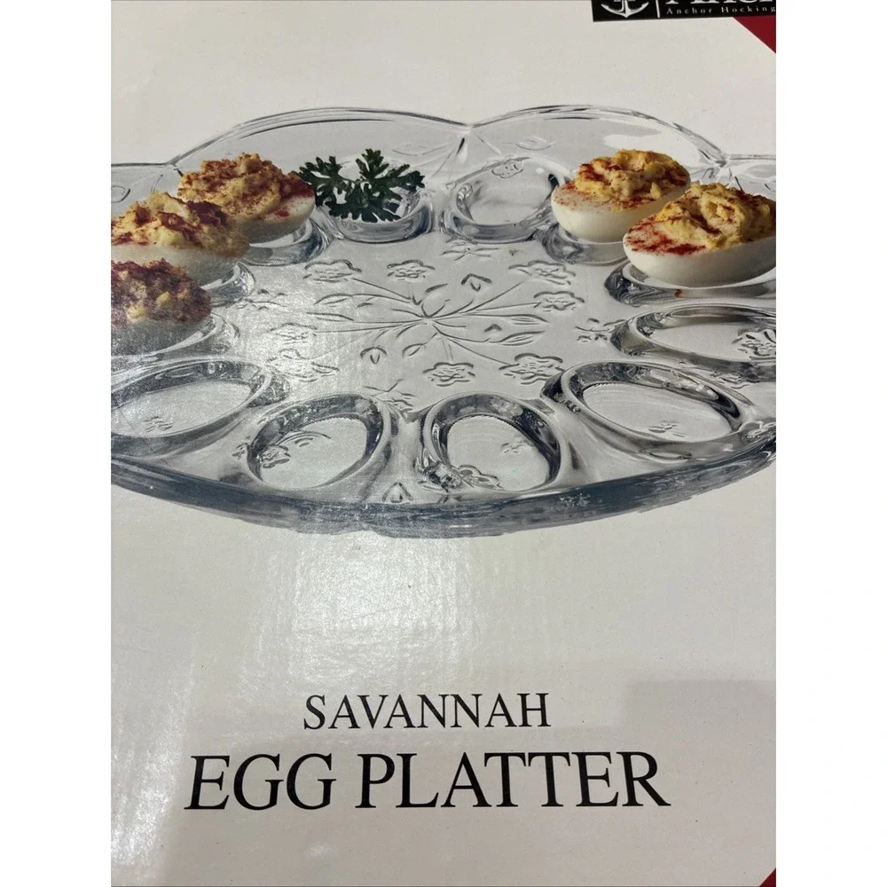 Vtg Anchor Hocking Savannah Deviled Egg 12